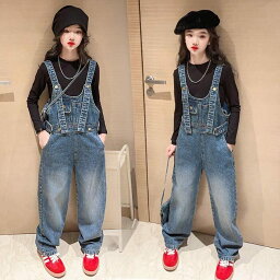 送料無料 ジーンズ 女の子 サロペット 子供服 キッズ ロングパンツ デニム 子供 こども 子ども パンツ デニムオーバーオール カジュアル ダメージデザインカットソー韓国子供服ボトムス 春 秋 発表会 レジャー 運動・スポーツ 110cm 120cm 130cm 140cm 150cm 160cm