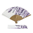 手ぬぐい扇子「藤棚」布製/ケース付き/ギフト/粋/ふじ/Wisteria