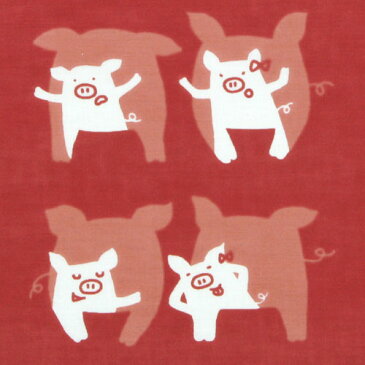 手ぬぐい「トントン」ぶた/ブタ/豚/動物/pig/横柄/手拭/手拭い/てぬぐい