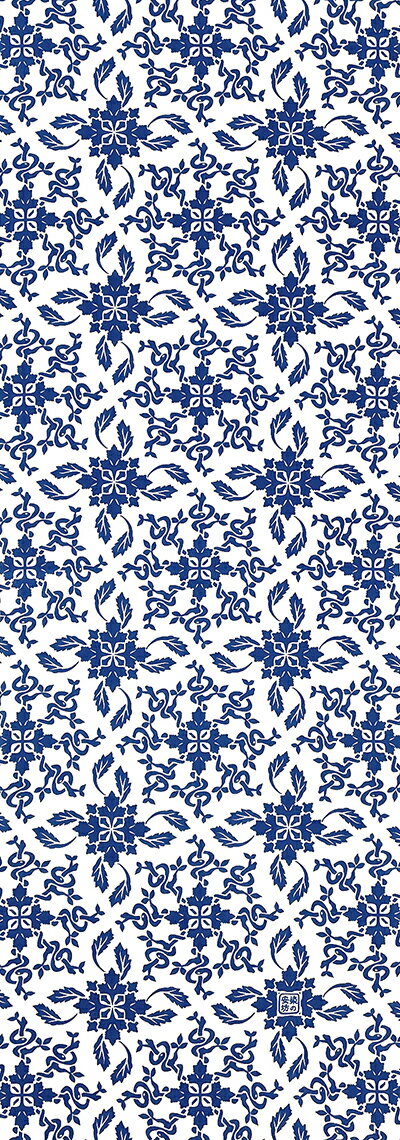 【2025年干支】【数量限定】手ぬぐい「神話の蛇 ブルー」青／巳年／ヘビ／へび／蛇／正月／年賀／縁起物／てぬぐい