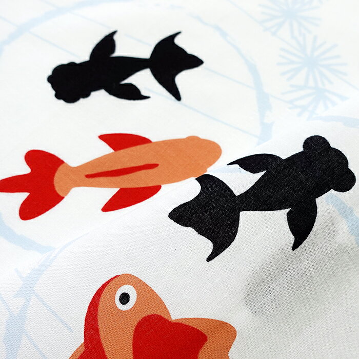 手ぬぐい「きんぎょすくい・ポイ」すくう道具／金魚すくい／お祭り／縁日／夏／風...