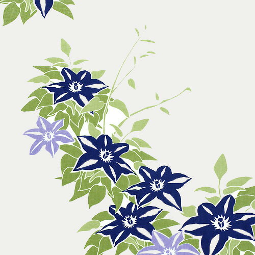 【2026年再入荷】手ぬぐい「鉄線」てっせん／クレマチス／花／初夏／てぬぐい