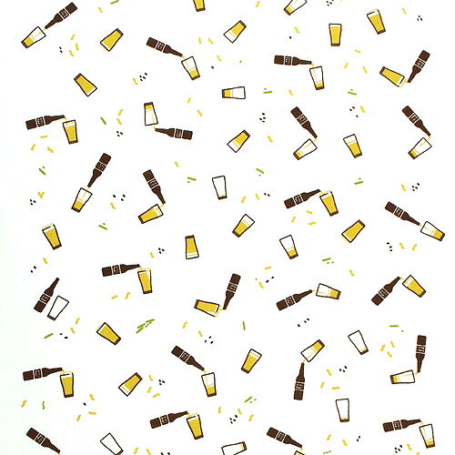 手ぬぐい「ビール飲みます」夏／お酒／beer／父の日／てぬぐい