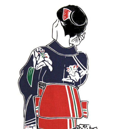 手ぬぐい「浴衣姿 ゆり」和装姿/人物/日傘/レ...の紹介画像2