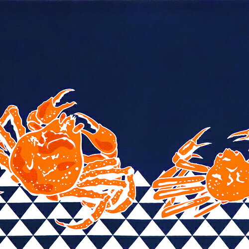 手ぬぐい「蟹三昧」かに/カニ/鱗柄/紺/タラバ...の紹介画像2