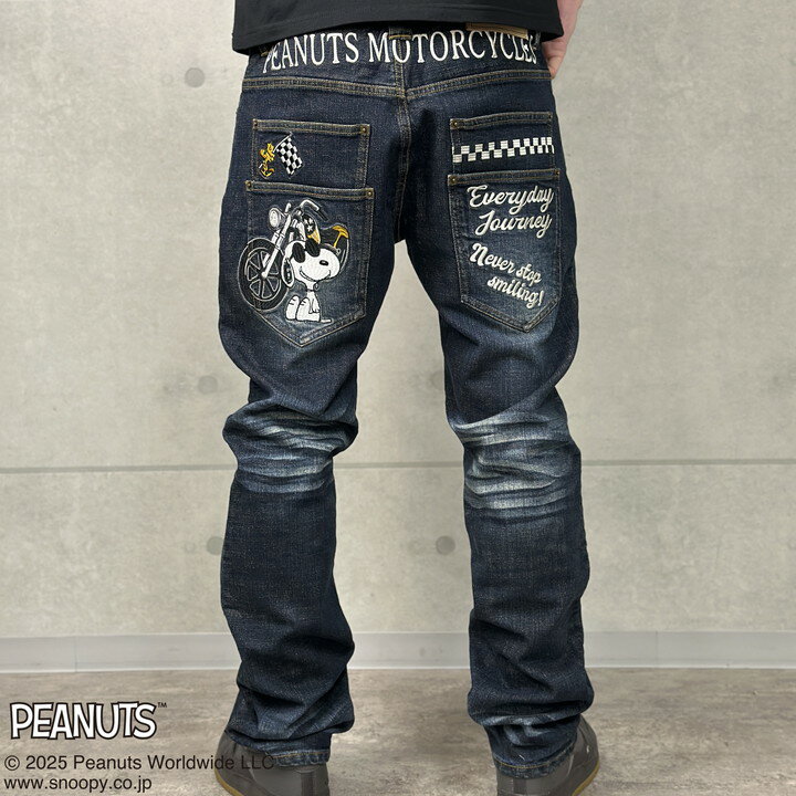 FLAG STAFF SNOOPY コラボ デニムパンツ 452100 フラッグスタッフ スヌーピー 刺繍