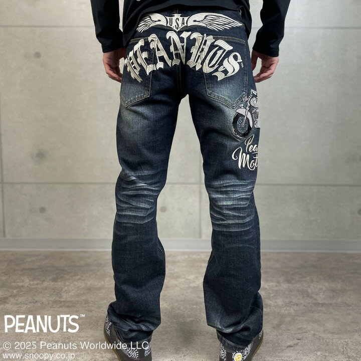 FLAG STAFF SNOOPY コラボ デニムパンツ 453100 フラッグスタッフ スヌーピー 刺繍