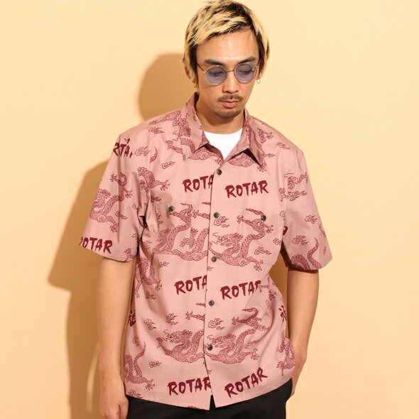 (ローター) ROTAR Asian Dragon Textile Aloha Shirt rt2434008