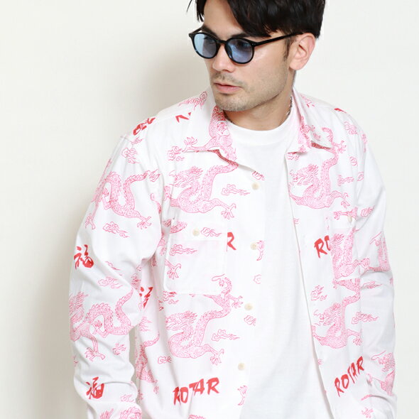 (ローター) ROTAR Asian Dragon Textile Aloha Shirt rt2434017のサムネイル