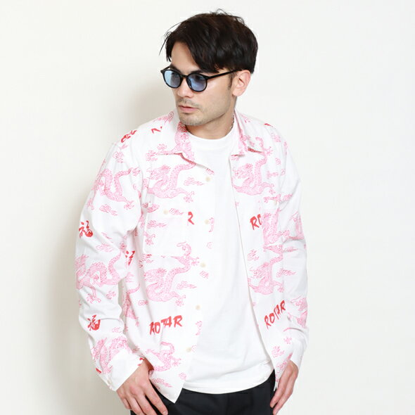 (ローター) ROTAR Asian Dragon Textile Aloha Shirt rt2434017