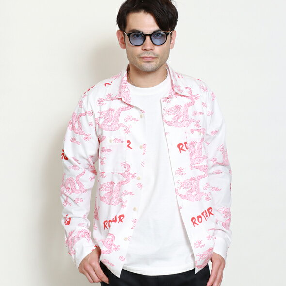 (ローター) ROTAR Asian Dragon Textile Aloha Shirt rt2434017