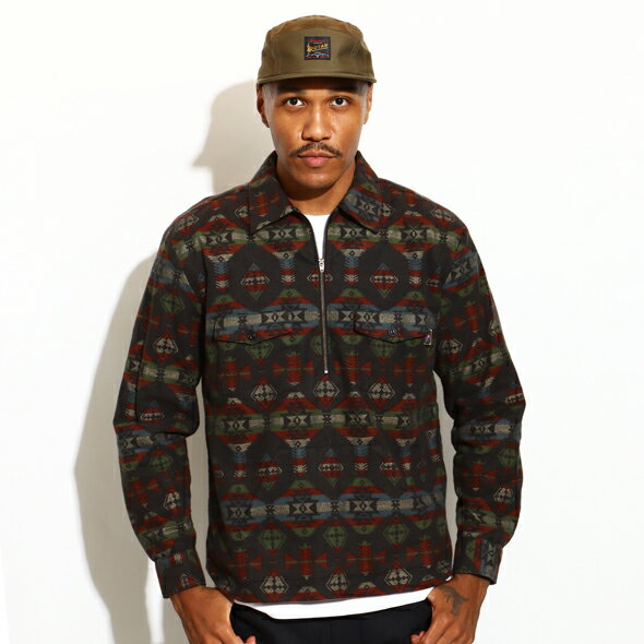 (ローター) ROTAR Native Stripe Half zip Work shirt rt2574017