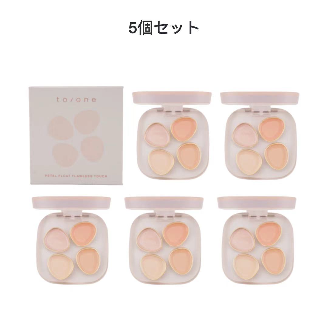 （送料無料）5個セット　to/one トーン ペタル フロート フローレス タッチ 01 ハイライトカラー コンシーラー 4色入り　4570106735626