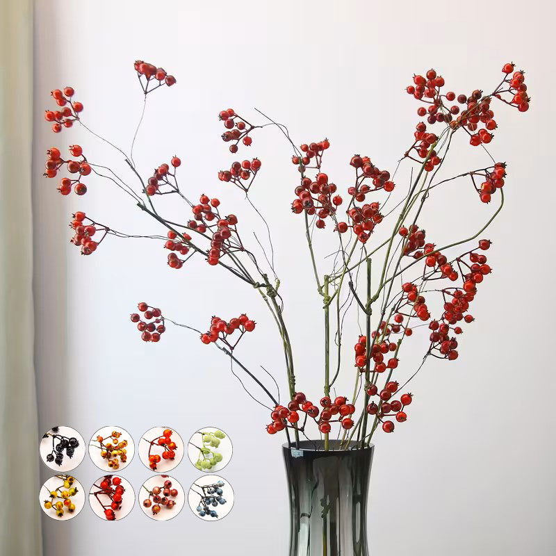 造花 枝 枝物 サンキライ サルトリイバラ 赤い実 縁起物 葉っぱ フラワーアレンジメント 秋 冬 クリスマス xmas 正月 お正月 正月飾り 南天 ベリー ブルーベリー リアル ナンテン なんてん ディスプレイ 素材 フェイクグリーン ドライフラワー リース クリスマスリース