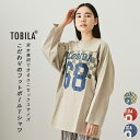 フットボールTシャツ / TOBILA (トビラ) コットン スラブ 天竺 カットソー フットボール Tシャツ (3色): アメカジ レディース トップス プルオーバー クルーネック ロゴ スポーティ カジュアル