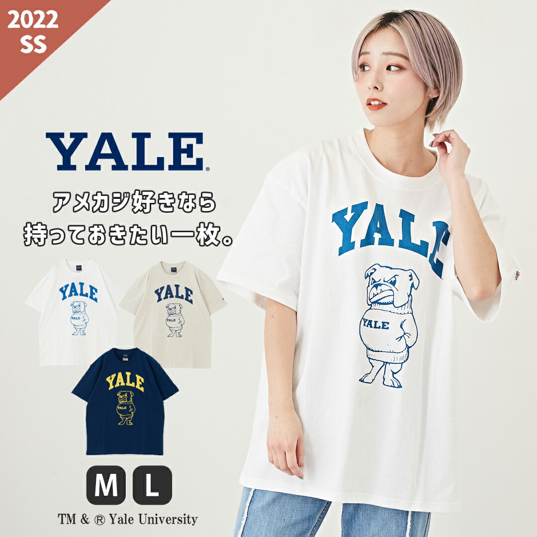 Tシャツ / YALE (イェール) YALE Univ プリント 天竺 半袖Tシャツ ユニセックス (3色)(M/L): アメカジ レディース トップス Tシャツ カレッジロゴ カットソー JEMORGAN いろいろサイズ アメカジのサムネイル