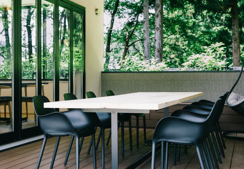 AbitaStyle MUC0740BL 樹脂椅子 ミーティングチェア ブラック スタッキング可