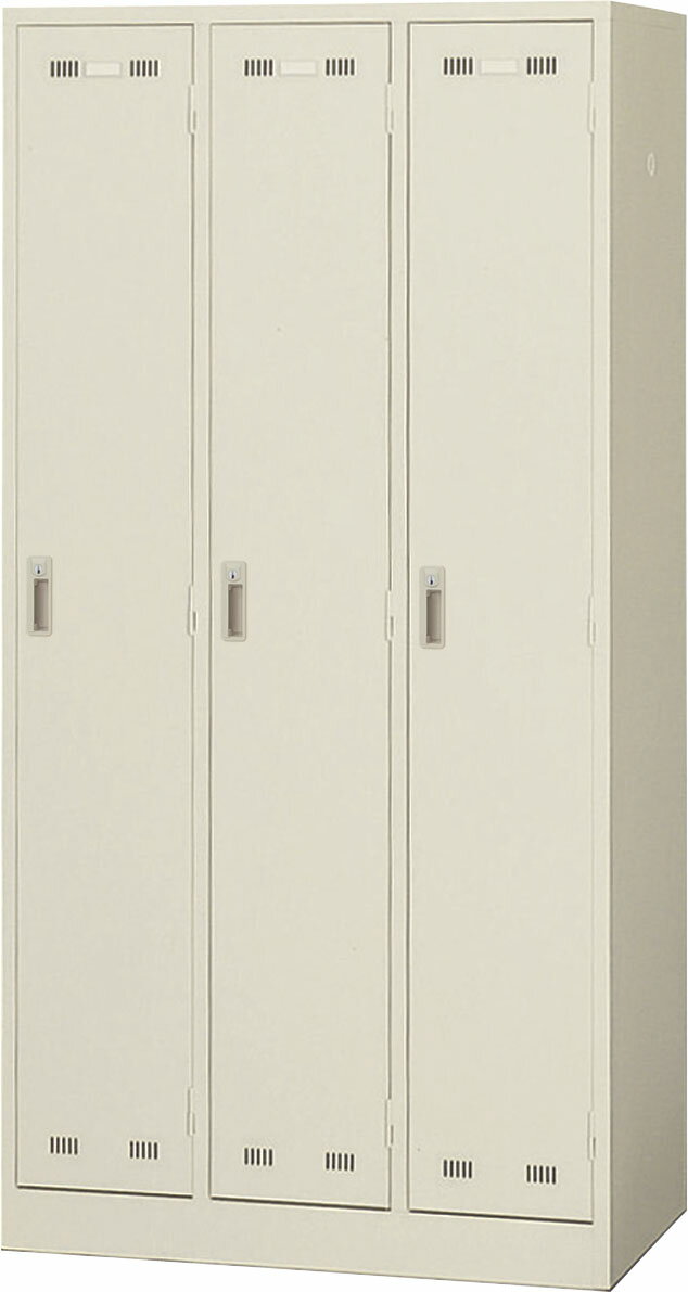 【ポイント10倍★エントリーで全員 スーパーセール限定】生興 SLK-3 3人用ロッカー ニューグレー 更衣室ロッカー スチール製 抗菌加工 ハンガーパイプ 網棚 鏡 傘立付 収納ロッカー オフィス 学校 病院