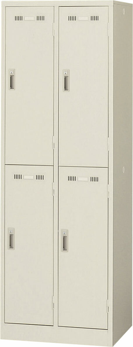 【ポイント10倍★エントリーで全員 スーパーセール限定】生興 SLK-4S 2段4人用ロッカー ニューグレー 更衣室ロッカー スチール製 抗菌加工 ハンガーパイプ 網棚 鏡 傘立付 収納ロッカー 業務用オフィス