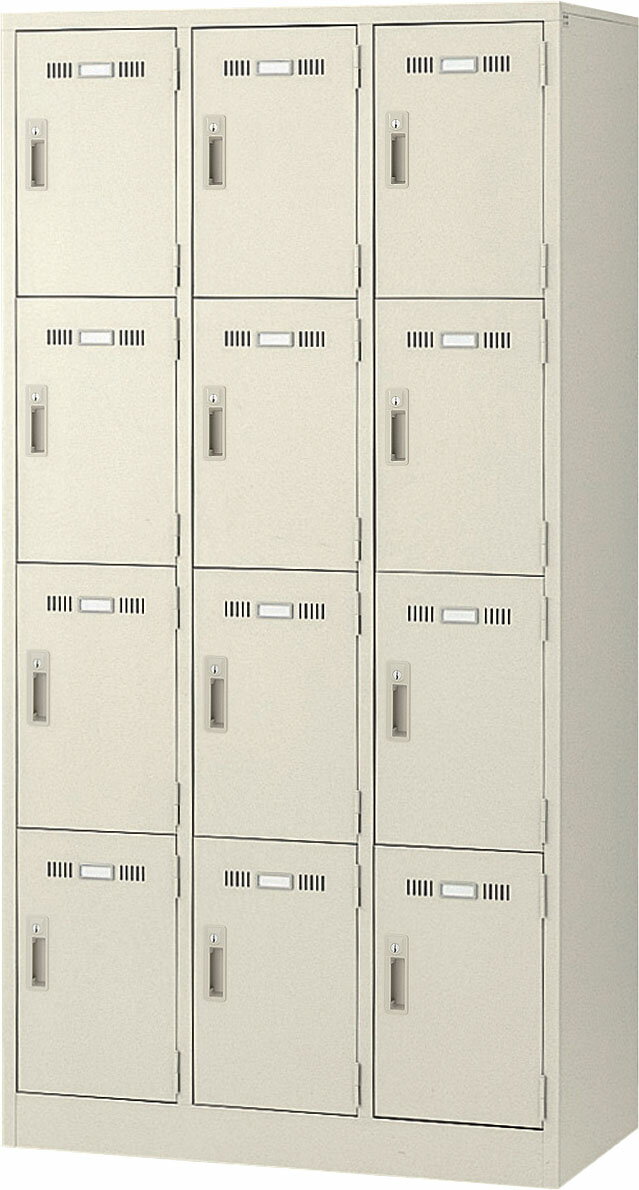 【ポイント10倍★エントリーで全員 スーパーセール限定】生興 SLK-12 3列4段12人用ロッカー ニューグレー 更衣室ロッカー スチール製 抗菌加工 ハンガーパイプ 網棚 鏡 傘立付 収納ロッカー オフィス 学校 病院