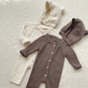 2カラー ベビー ニットロンパース 66cm〜90cm 韓国子供服