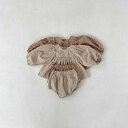 2カラー キッズ ワイドスリーブチェックブラウス チェックかぼちゃパンツ セット 韓国子供服 66cm〜90cm