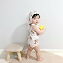 キッズ くま水着 帽子付き 韓国子供服 66cm~90cm