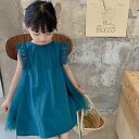 3カラー キッズ レースチュールワンピース 韓国子供服 90cm〜150cm