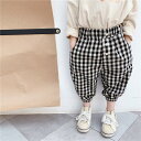 2カラー キッズ ギンガムチェッククロップドパンツ 韓国子供服 80cm~130cm