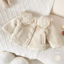 キッズ ベビー ビックカラーもこもこコート 韓国子供服 80cm〜130cm 80 90 100 110 120 130 アウター ブルゾン ショート丈 短丈 ...