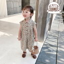 キッズ　フローラルサロペット　韓国子供服　80cm〜130cm　楽天ランキング入賞品