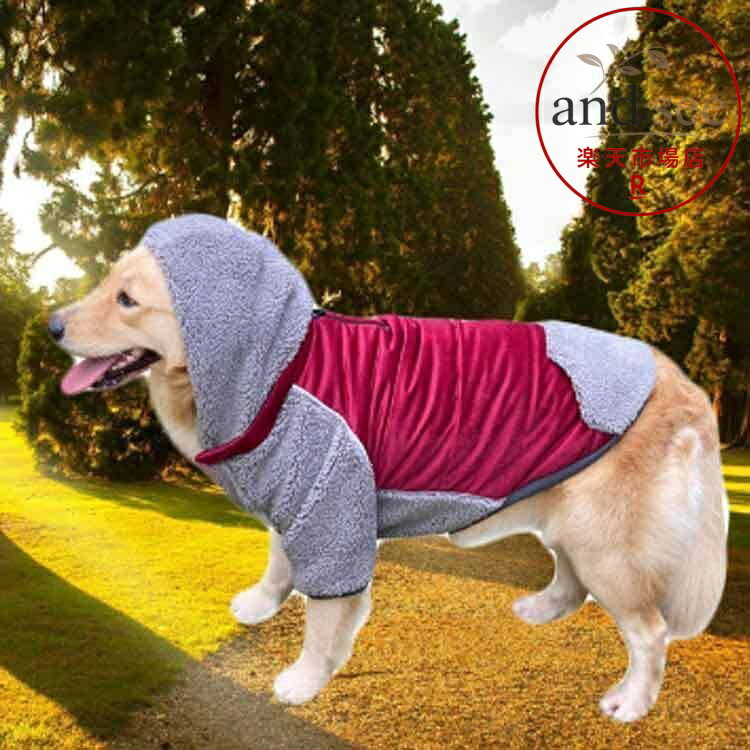 and see 楽天市場店の犬服 ドッグウェア カバーオール 両面 春 秋冬 フリース 帽子付き 取り外し可能 裏ボア 抜け毛防止 ペット服 犬の服 裏起毛 可愛い おしゃれ パ｜アングル3