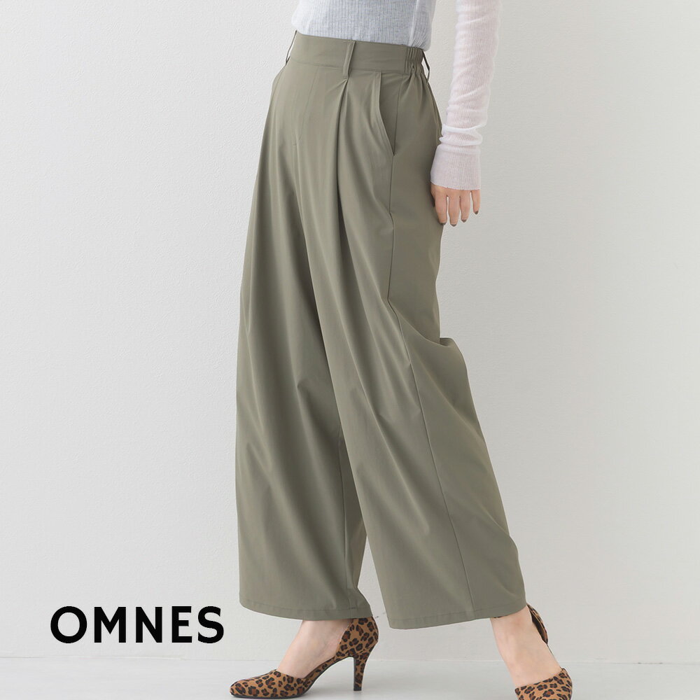 【OMNES】リップストップワイドタックパンツ レディース ボトムス ワイドパンツ フリーサイズ カジュア..