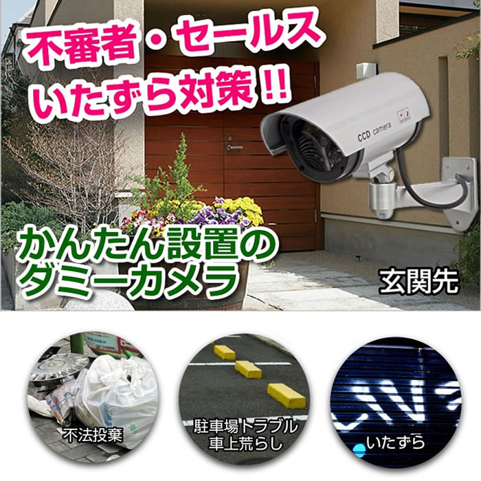 防犯カメラ ダミー ダミーカメラ 屋外 バレット 夜間 家庭用 AV-DC02 andavision-10000057 防犯カメラ専門店アンダビジョン サンプル画像2