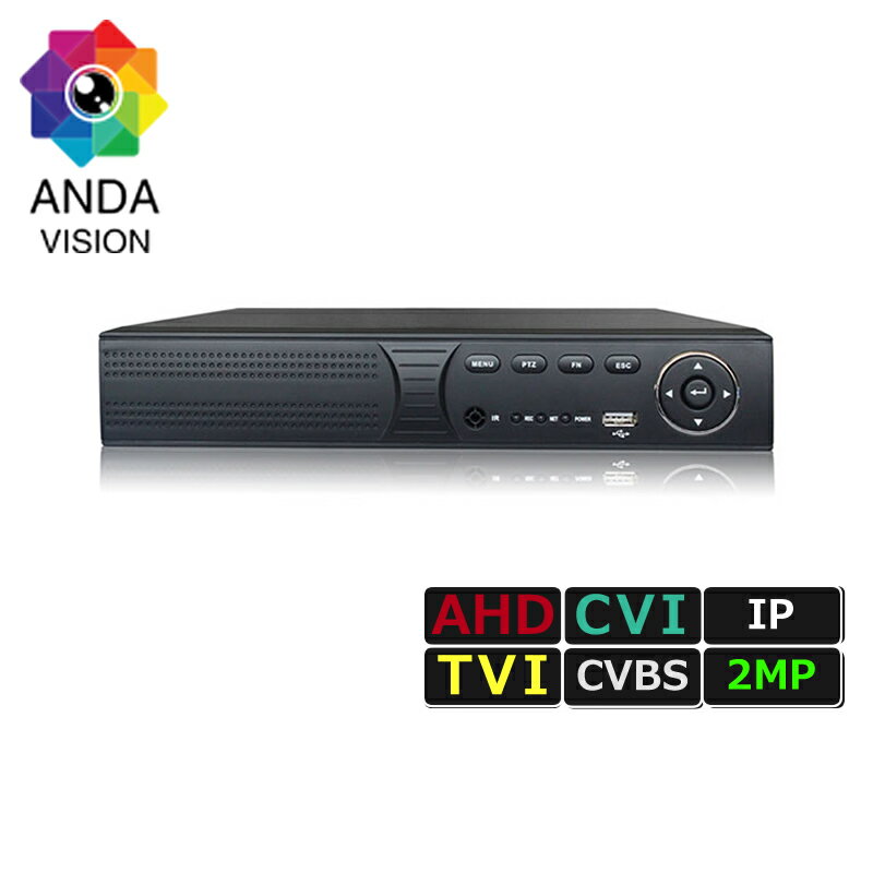 防犯カメラ レコーダー248万画素対応 4ch XVR 録画機 AHD/TVI/CVI/IP/CVBS 1080P HDD1TB av-xvr2104t