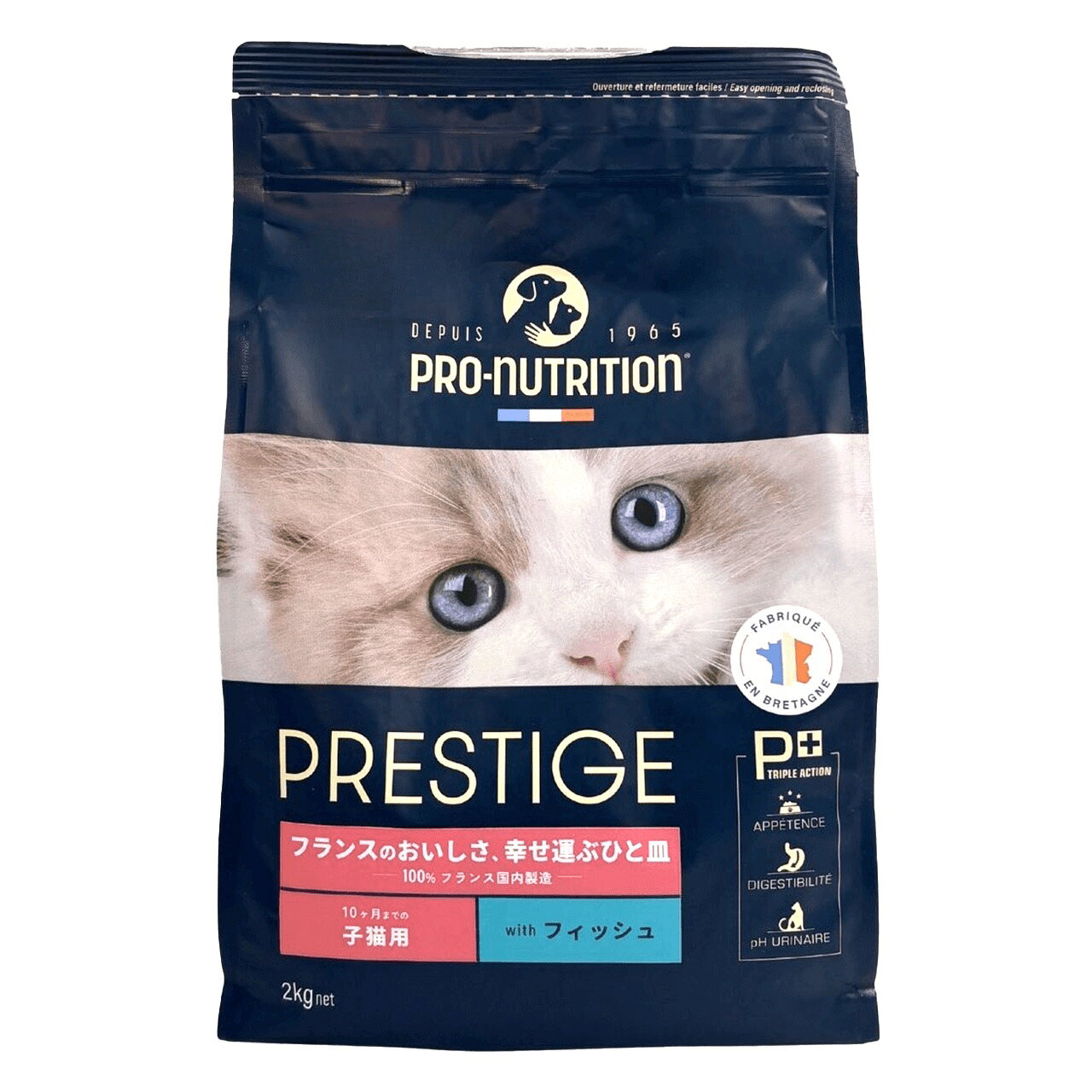 Rakuten - プレスティージ 猫用 キトン with フィッシュ 2kg フランス産 キャットドライフード 乳酸菌 下部尿路 子猫 賞味期限：2026年01月29日