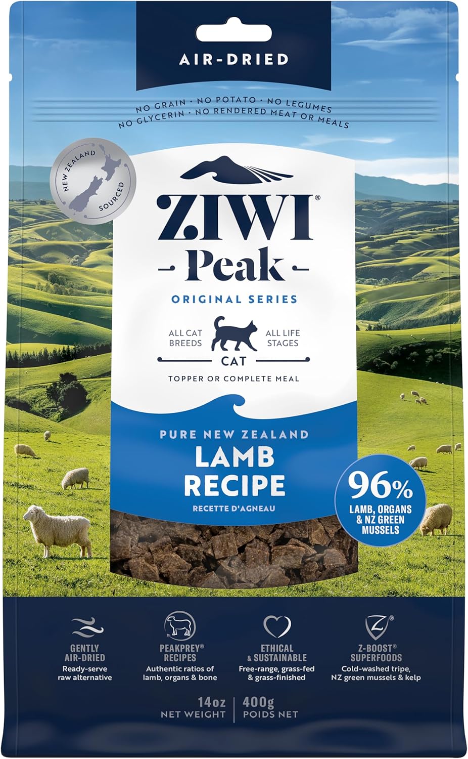 Rakuten - ZiwiPeak エアドライ・キャットフード ラム 400g　賞味期限：2027年04月08日