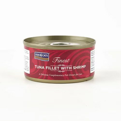 Rakuten - FISH4CATS フィッシュ4キャット猫缶 ツナ＆エビ TUNA FILLET WITH PRAWN 70g キャットフード ウェット ペットフード 猫用品