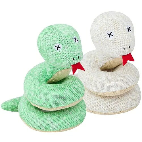Rakuten - dad-way ダッドウェイ FAD ファッド プラッシュトイ スネーク ワイド カラー グリーン ホワイト 犬用 おもちゃ ドッグトイ キューキュー鳴る