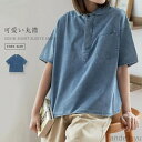 最大P6倍&15%OFFクーポン 【送料無料】ブラウス レディース 丸襟 ブラウス 半袖 ブラウス ショート丈 ブラウス 夏 トップス レディース ポケット付き...