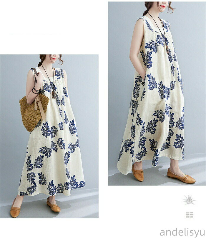 aライン フレア ワンピース レディース ロングワンピース マキシ丈 ロングワンピ 綿麻調 ワンピース