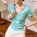 【7/19 20時開始P5倍&マラソンクーポン】Tシャツ 綿 Vネック レディース 新作 半袖 無地 tシャツ 新作 シャツ トップス 春 夏 デザイン感 上品...
