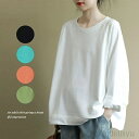 P5倍&セット購入で10%OFFクーポン 【送料無料】レディース ブラウス おしゃれ 春秋 Tシャツ 長袖 ゆったり リブ プルオーバー パーカー 丸首 ドロップショルダー 袖折り返し トップス