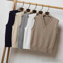 【本日P5倍&100円OFFクーポン】【送料無料】春秋冬 大人気レディース ニット 春ベスト 学生 少女 大人 韓国 Vネック キャミ アウター 簡単 学院風 無地 トップス 女性