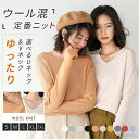 【7/31 23:59迄P5倍&100円OFFクーポン】【送料無料】ニット セーター レディース 起毛感 保温 半袖 ラウンドネック ウール トップス きれいめ 体型カバー 柔らかい 大きいサイズ 着