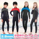 【7/19 20時開始P5倍&マラソンクーポン】【送料無料】ウェットスーツ キッズ 水着 2.5mm 子供用 フルスーツ マリンスポーツ ダイビング 水遊び プール 長袖