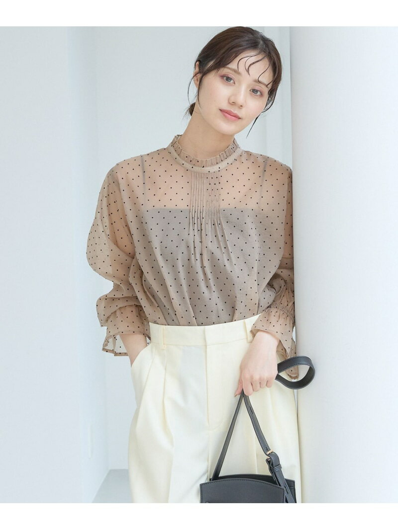 シアードットブラウス Andemiu アンデミュウ トップス シャツ・ブラウス ベージュ ブラック【送料無料】[Rakuten Fashion]のサムネイル