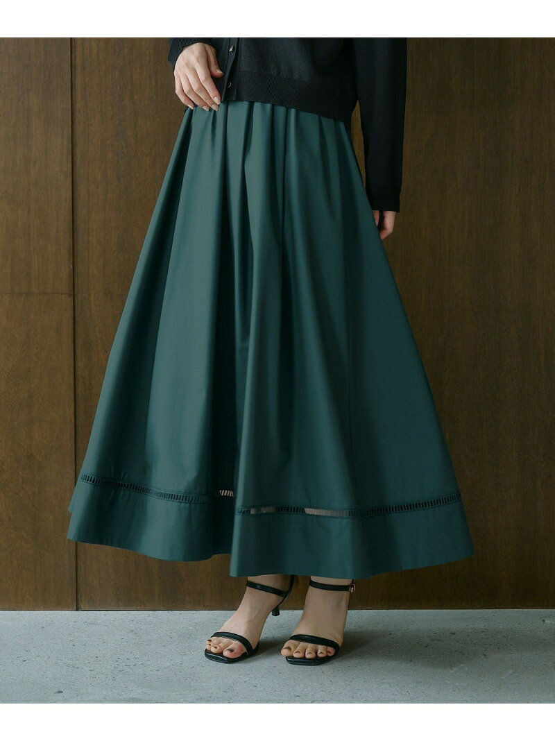 Rakuten - ハシゴレースフレアスカート Andemiu アンデミュウ スカート ロング・マキシスカート ベージュ ブラウン【送料無料】[Rakuten Fashion]