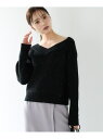【SALE/50%OFF】スパンコールVネックニット Andemiu アンデミュウ トップス ニット ホワイト グレー ブラック【RBA_E】【送料無料】[Ra...