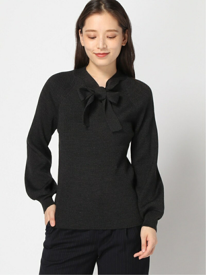 【SALE／10%OFF】(W)リブボウタイ2wayニット Andemiu アンデミュウ トップス ニット ブラック ブルー ベージュ【RBA_E】【送料無料】[Rakuten Fashion]のサムネイル